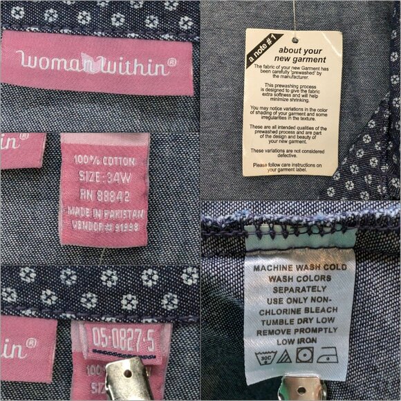 Woman Within Button Front Maxi Dress Navy Floral Canvas Roll Tab Sleeve Sz 34W - Picture 6 of 11